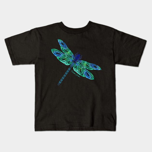 Tribal Dragonfly Kids T-Shirt by artsytoocreations